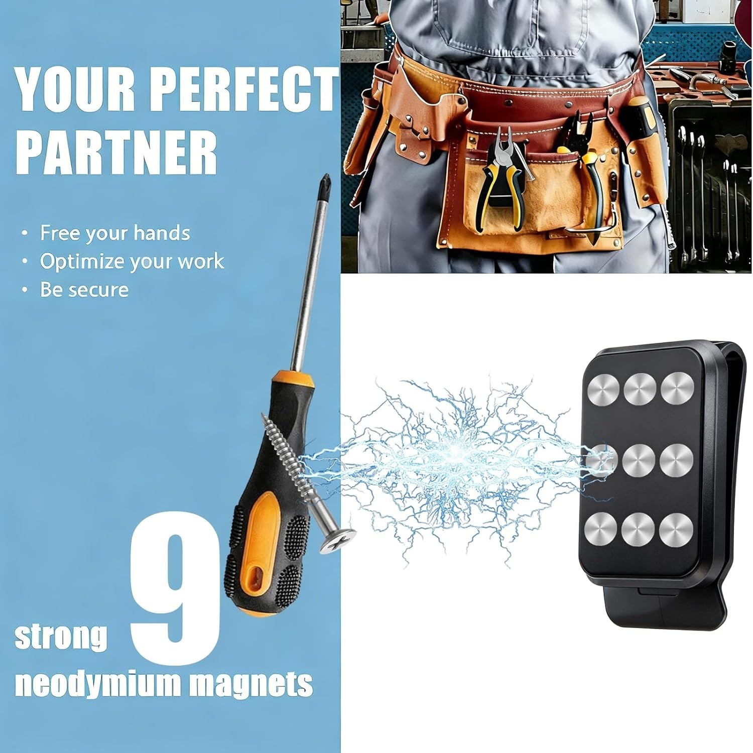 Magnetic Tool Holder Super Strong Tool Holster, Magnet Belt Clip Neodymium Magne