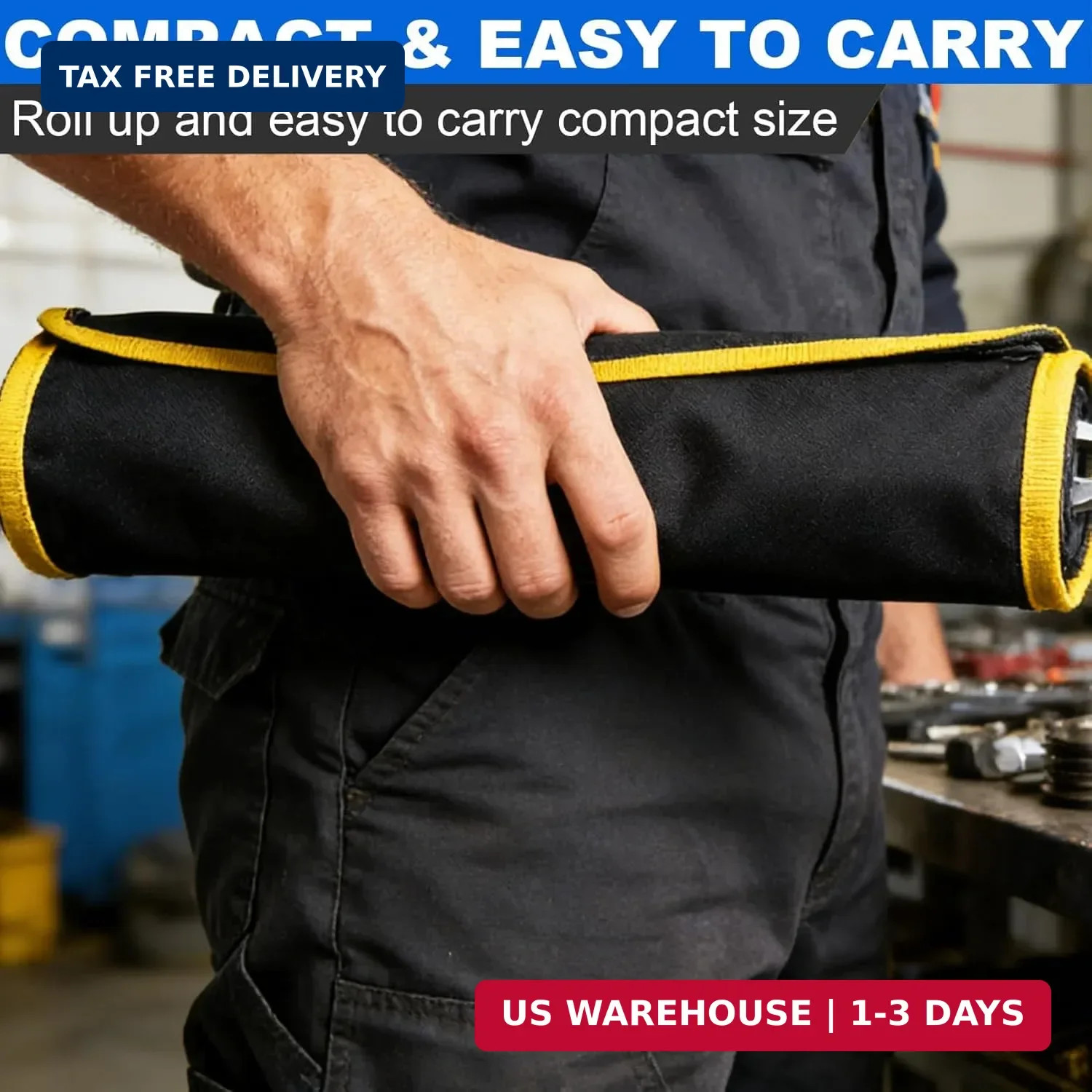 Wrench Roll Up Pouch Wrench Organizer Bag Wrench Tool Holder 18 Pockets