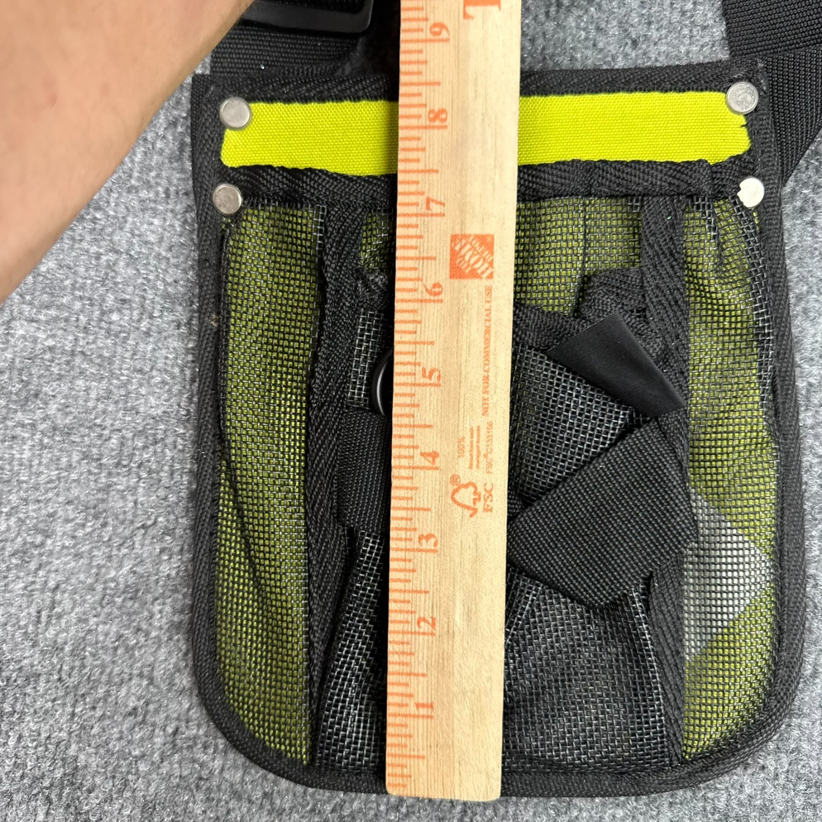 Womanswork Mesh Gardening Tool Belt Pouch Black Neon Adjustable Utility Hip Bag