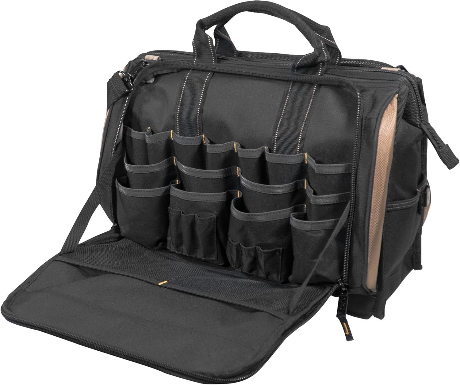 50 Pocket Professional Tool Bag Large Tool Carrier W/ Multi-Compartment Storage