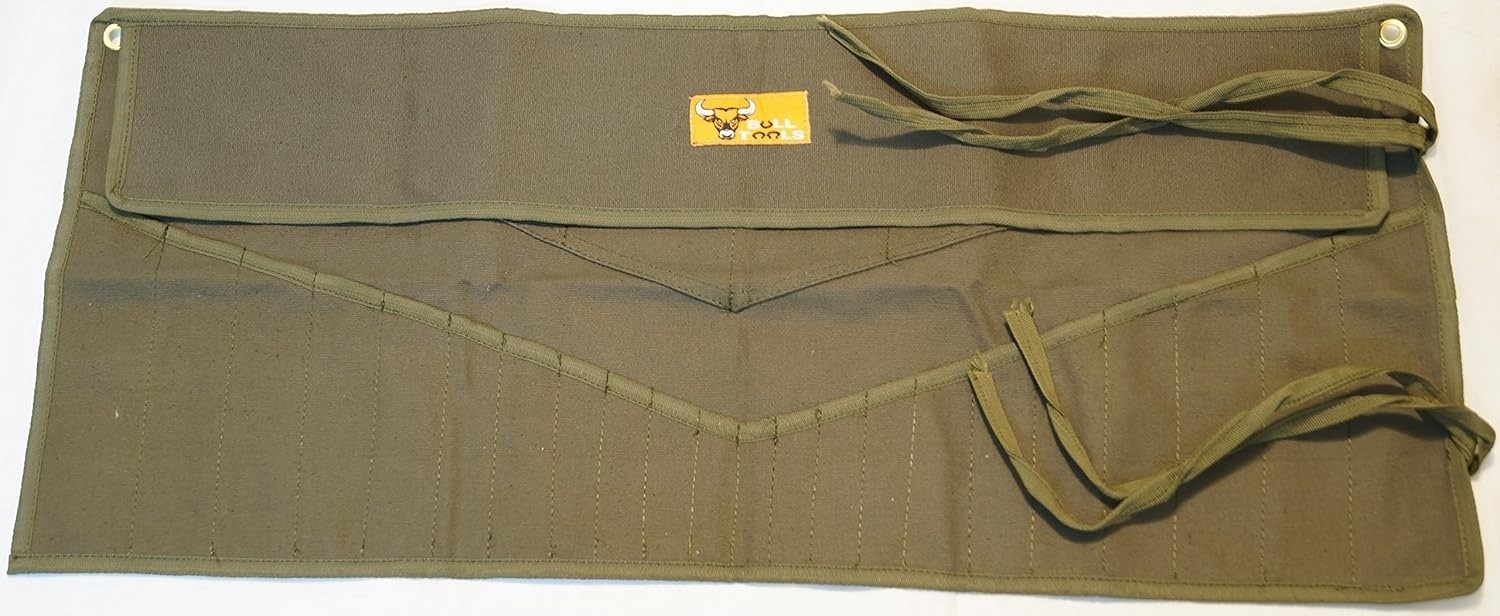 26-Pocket Wrench Tool Roll Organizer, Roll-Up Pouch Metric & SAE Heavy-Duty 100%