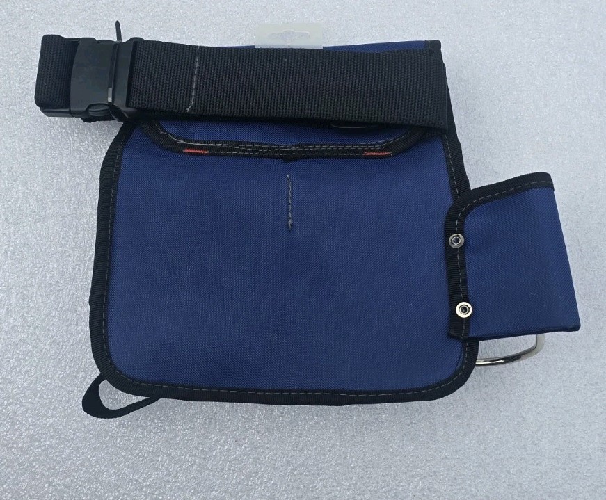 Westward 5Mzl0A Tool Pouch, Tool Belt, Blue, Black, 600D Polyester, 4 Pockets