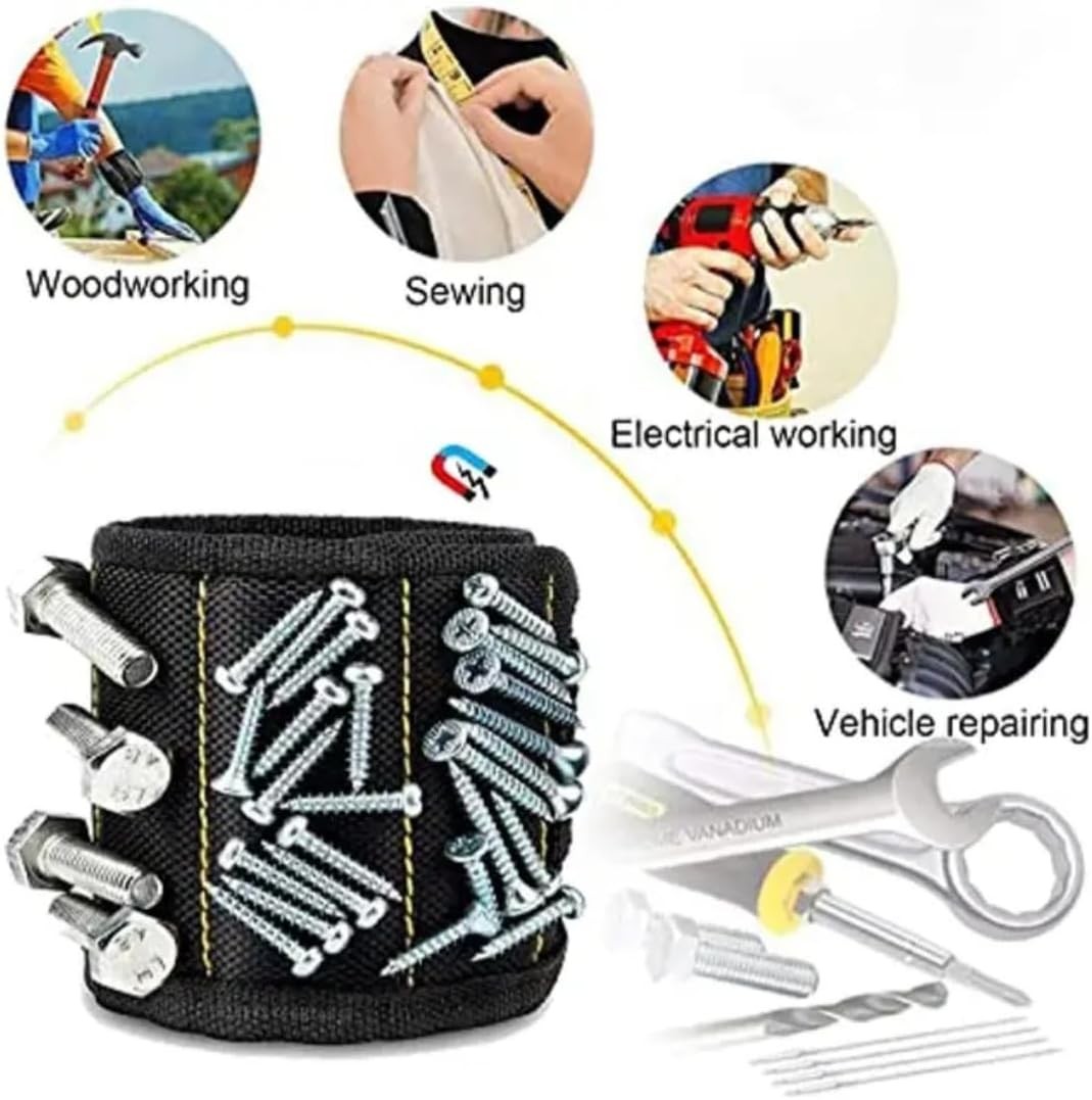 Magnetic Wristband Hardware and Tool Holder: Handy for Holding screws, nails, sm