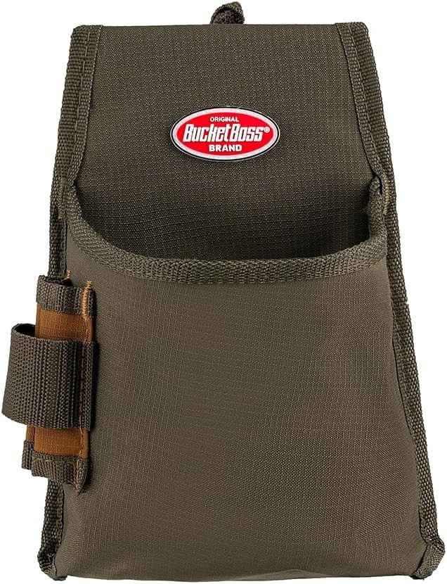 Bucket Boss Fastener Tool Pouch with FlapFit in Brown, 54160, Green