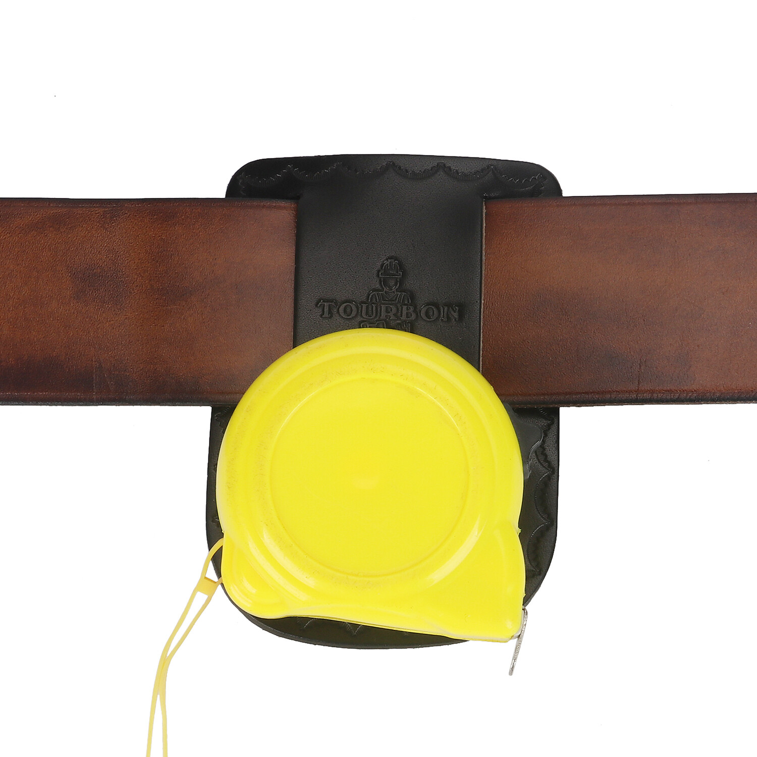 TOURBON Black Leather Tape Measure Clip Holster Framer Tool Holder Fit 2″ Belt