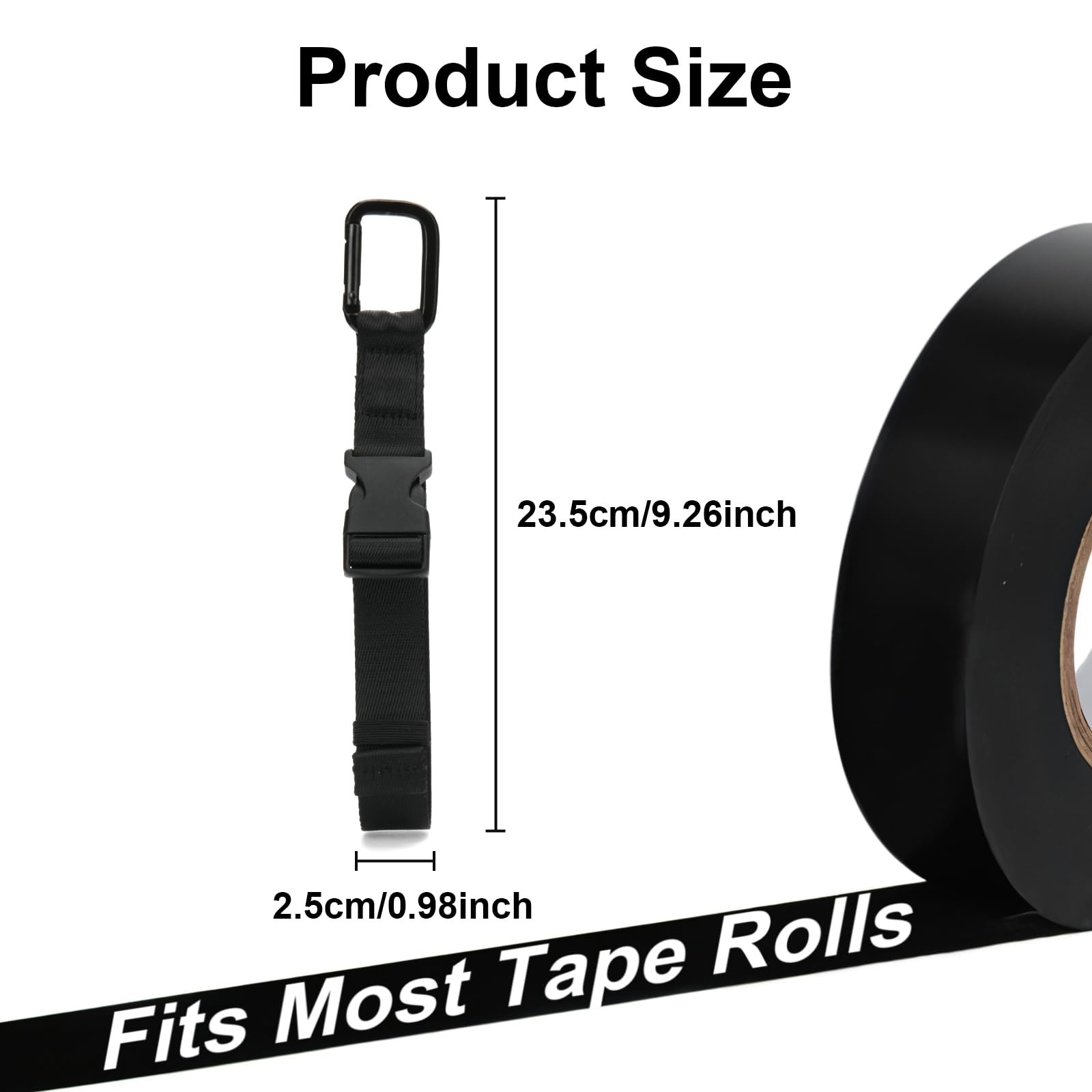 Electrical Tape Holder for Tool Belts, Thong with Carabiner Clip