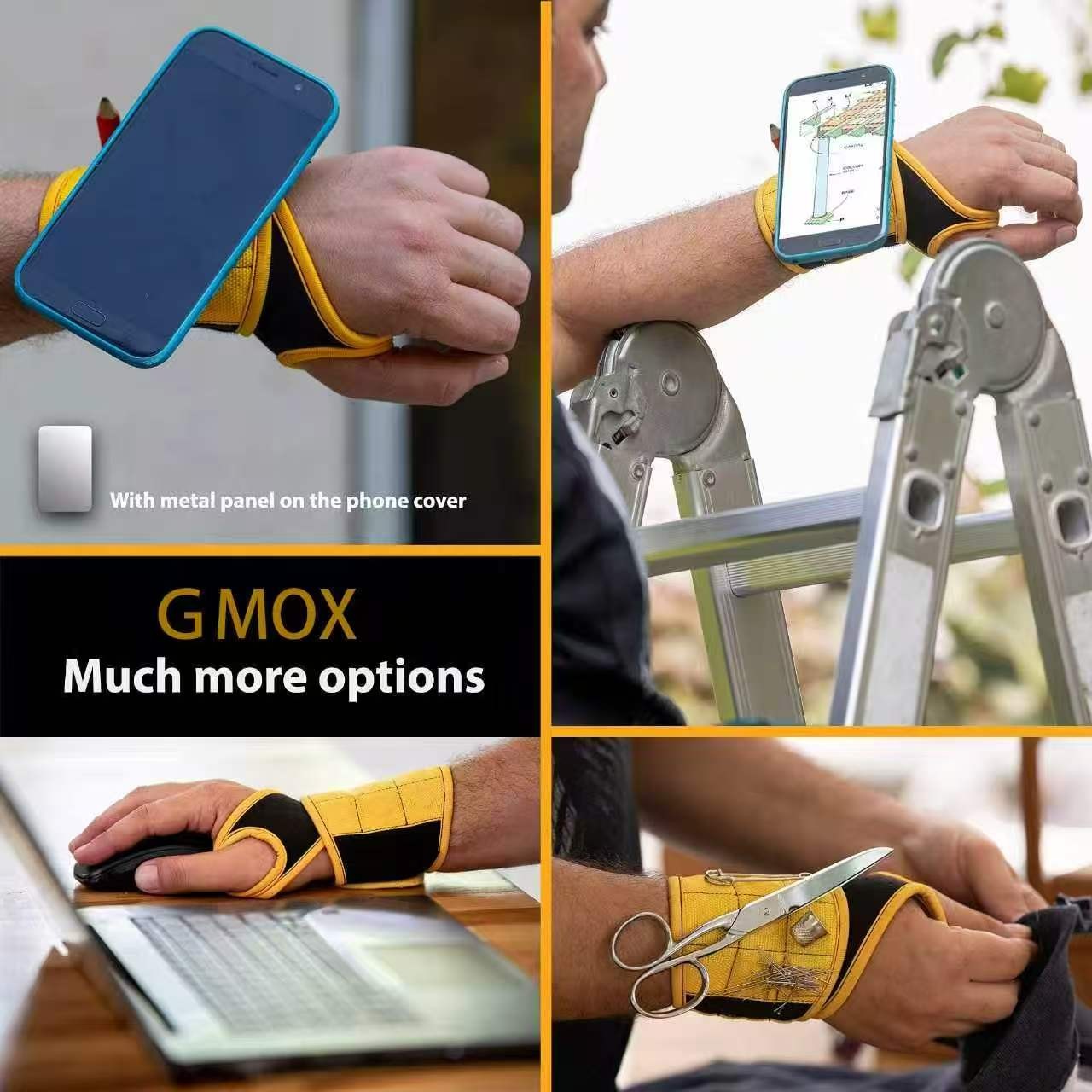 GMOX Magnetic Tool Wristband with 9 Strong Magnets for Screws & Wrist Support