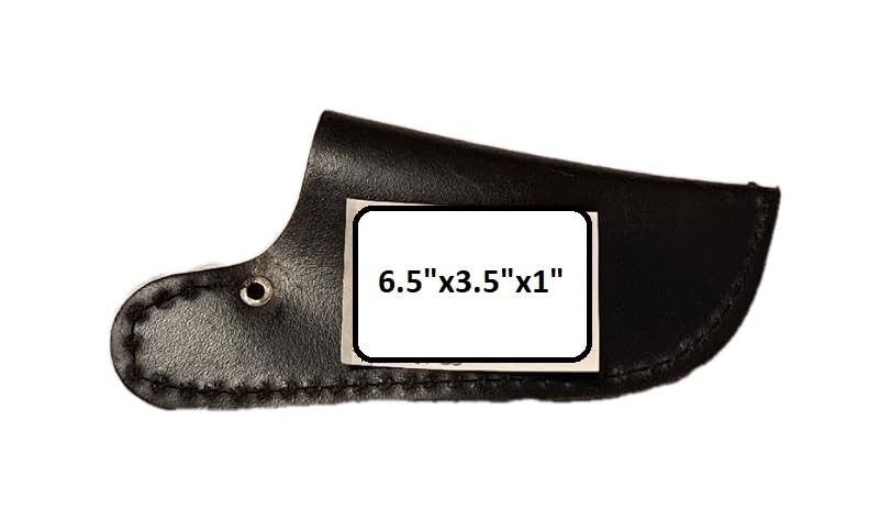 DCT-Leather Knife Holster Snap Button Single Pocket Black For Belt Sheath