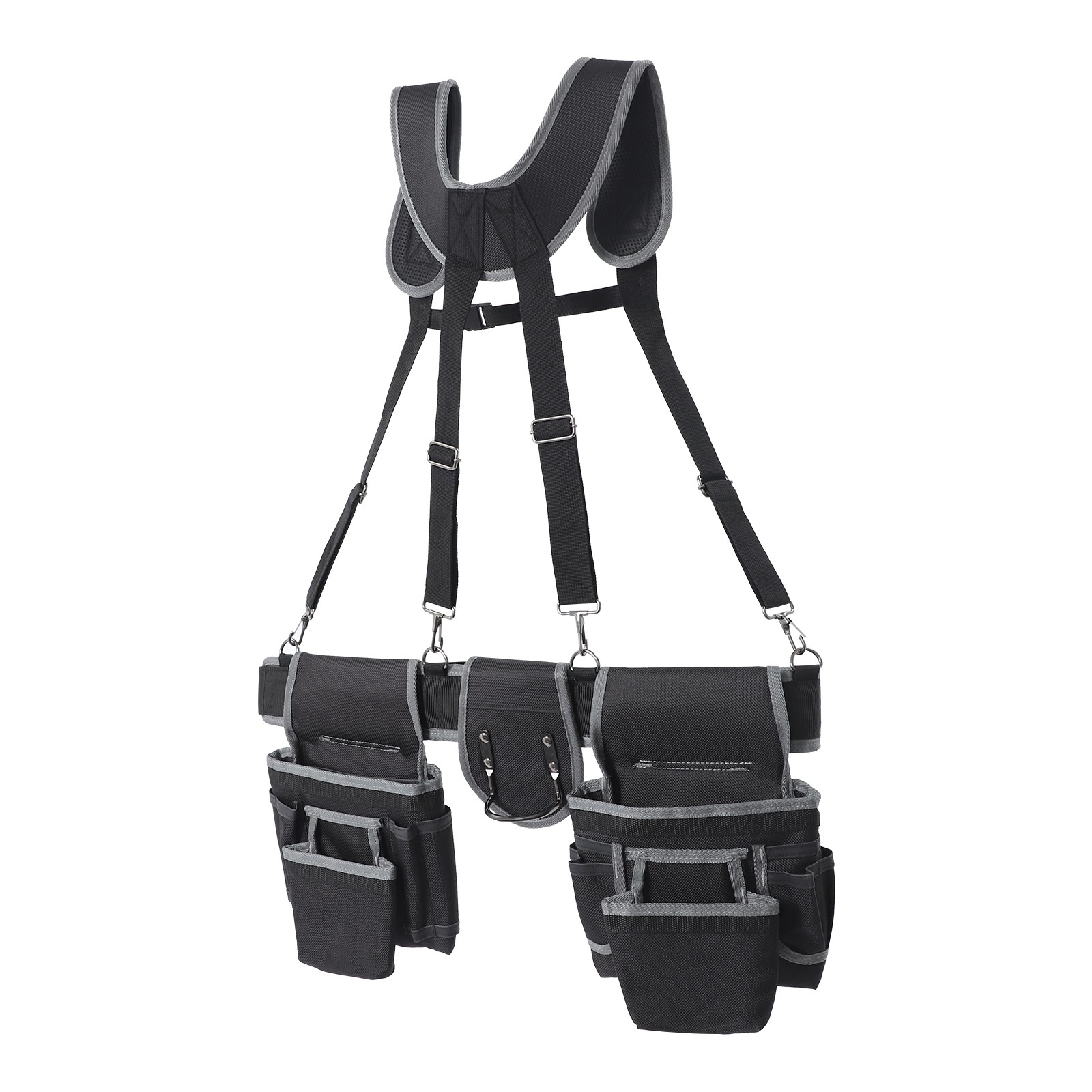 Electrician Tool Bag Tool Belt with Suspenders Adjustable Utility Work Bag Pouch