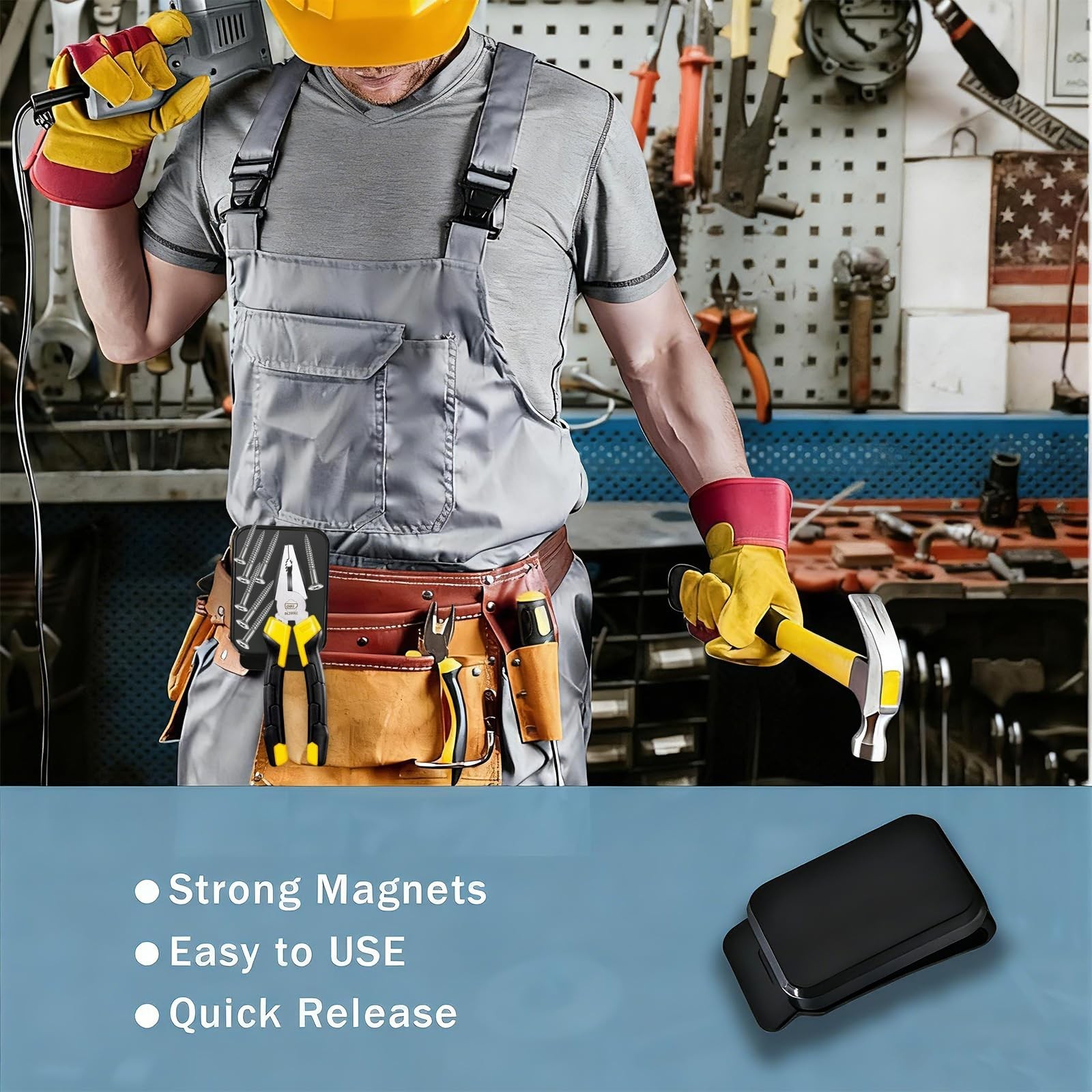 Magnetic Tool Holder Super Strong Tool Holster, Magnet Belt Clip Neodymium