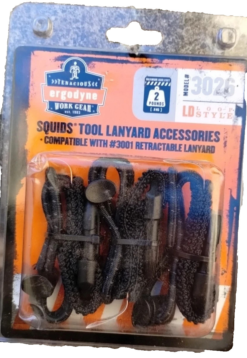 ERGODYNE 3026 Loop Ended Tool Attachments, Pack of 3, Tool Weight Capacity 2lbs