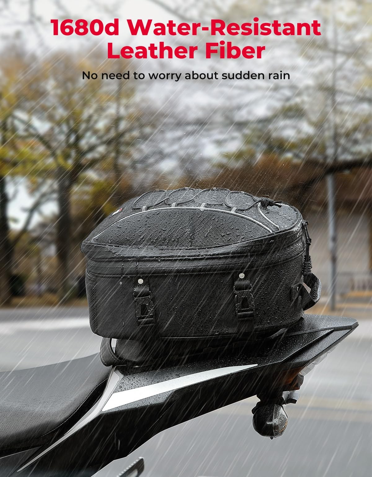 Motorcycle Tail Bag, Dual Use Motorcycle Rear Seat Bag with Waterproof Rain C…