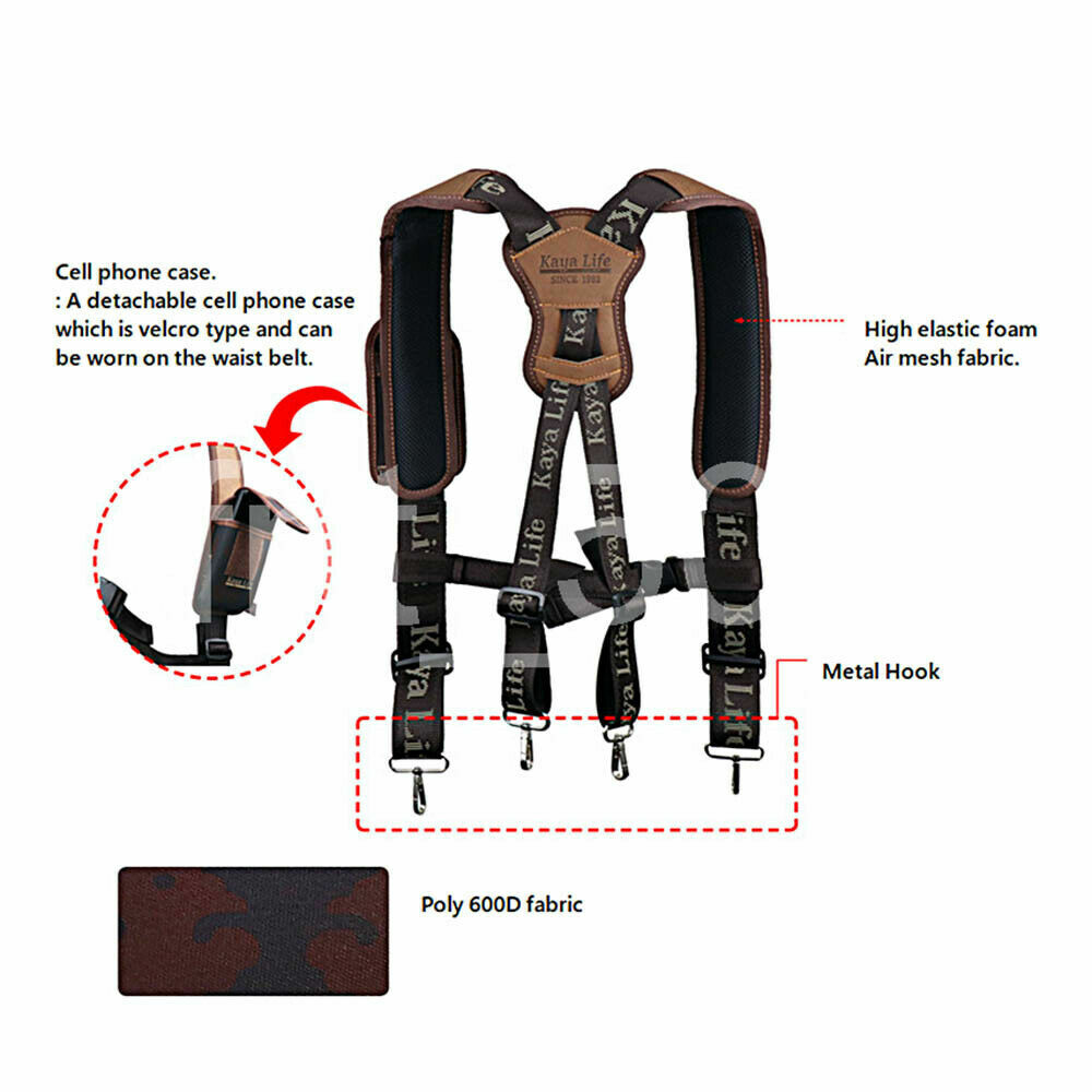 Kaya Life Synthetic Leather Professional Industrial Tool Belt Suspender KL-611