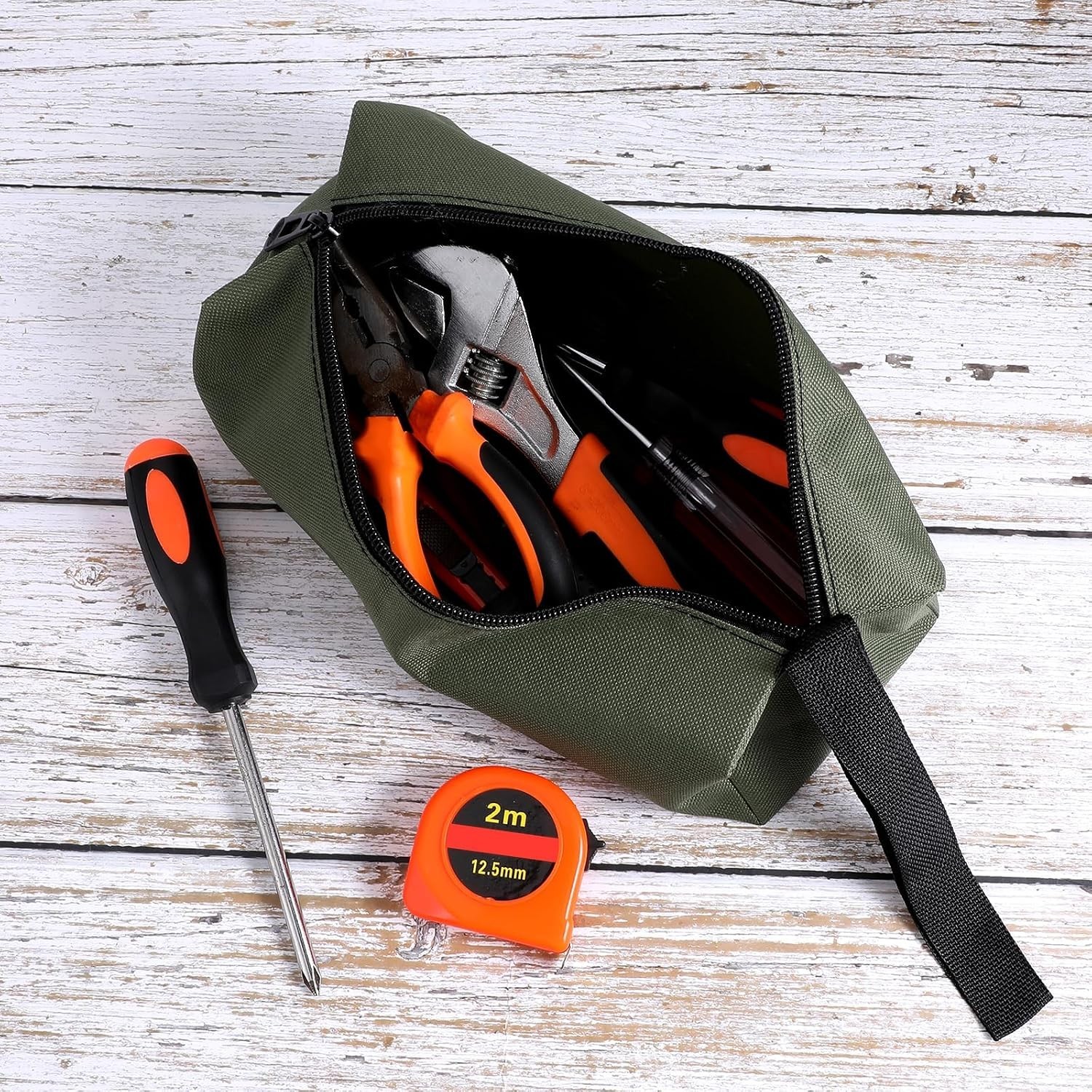 2 Pack Small Canvas Zipper Tool Pouch – Multi-Purpose Storage Bag for Tools & Ac