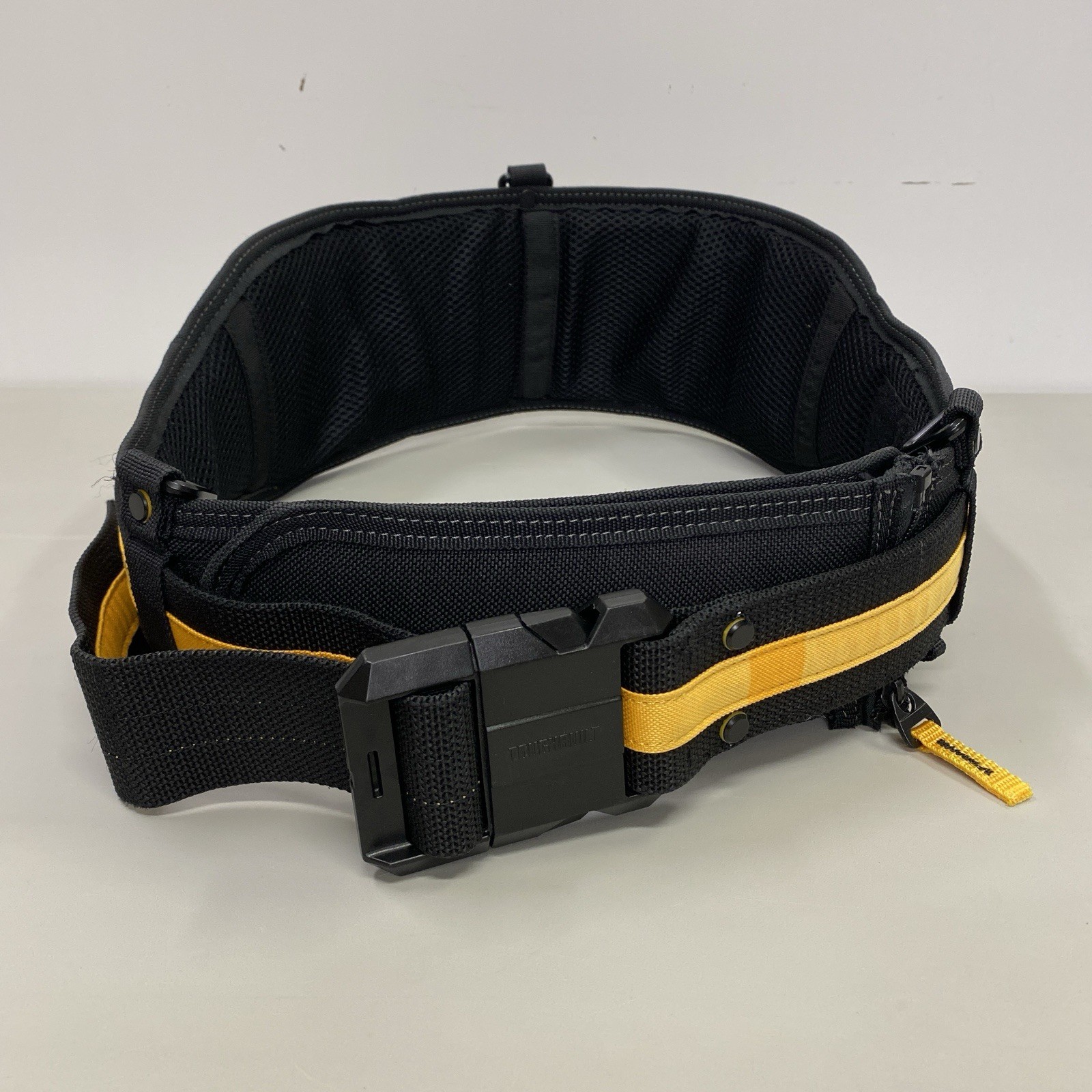 As Is ToughBuilt Cliptech Pro Padded Tool Belt Black Yellow Adjustable TB-CT-40P