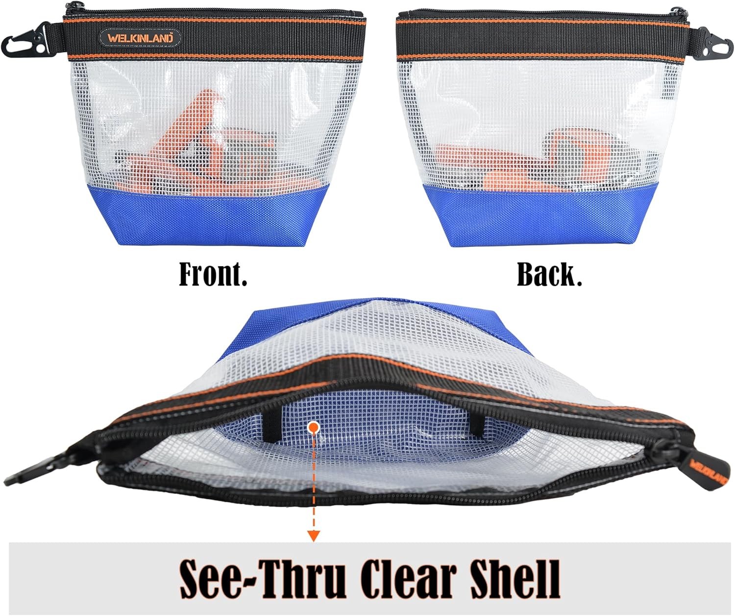 10-Inch Clear Tool Pouch Organizer – 4 Pcs Zipper Tool Bags