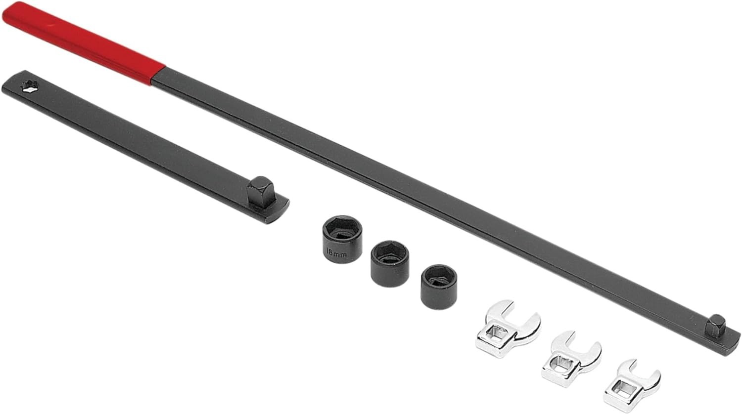 Complete 8pc Long Handle Serpentine Belt Tool Set for Multi-Size Idler Pulleys