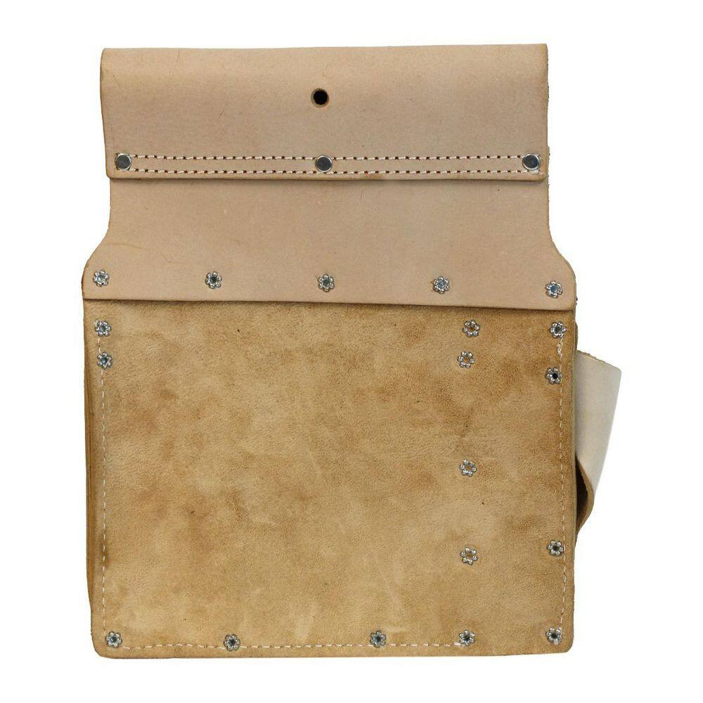 Top Grain Leather Left Handed 8 Pocket Drywall Pouch