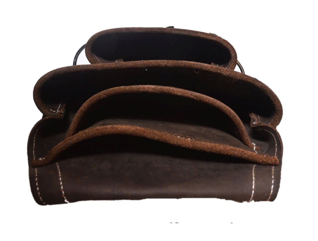 20148 10 Pocket Top Grain Leather Tool Bag Oil Tan Handyman Construction