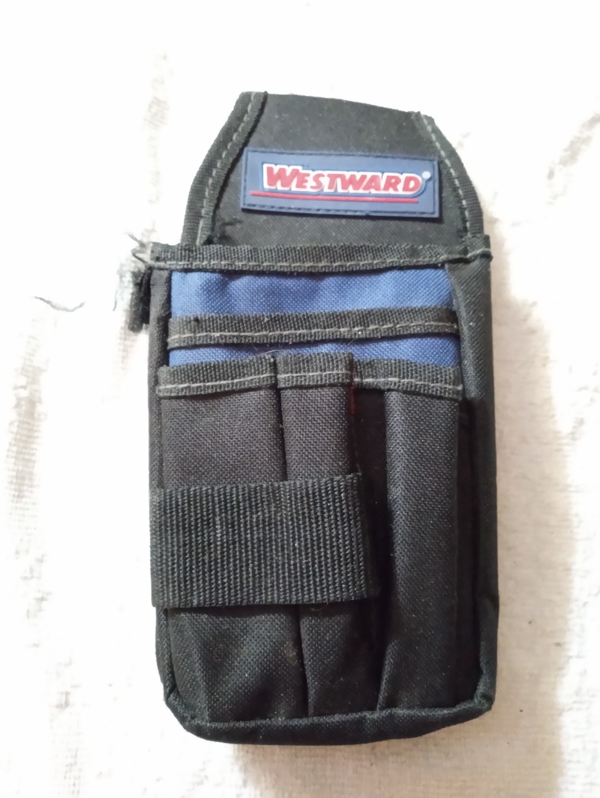 WESTWARD Tool Belt Pouch Nylon Holder Black Blue with Metal Clip *read