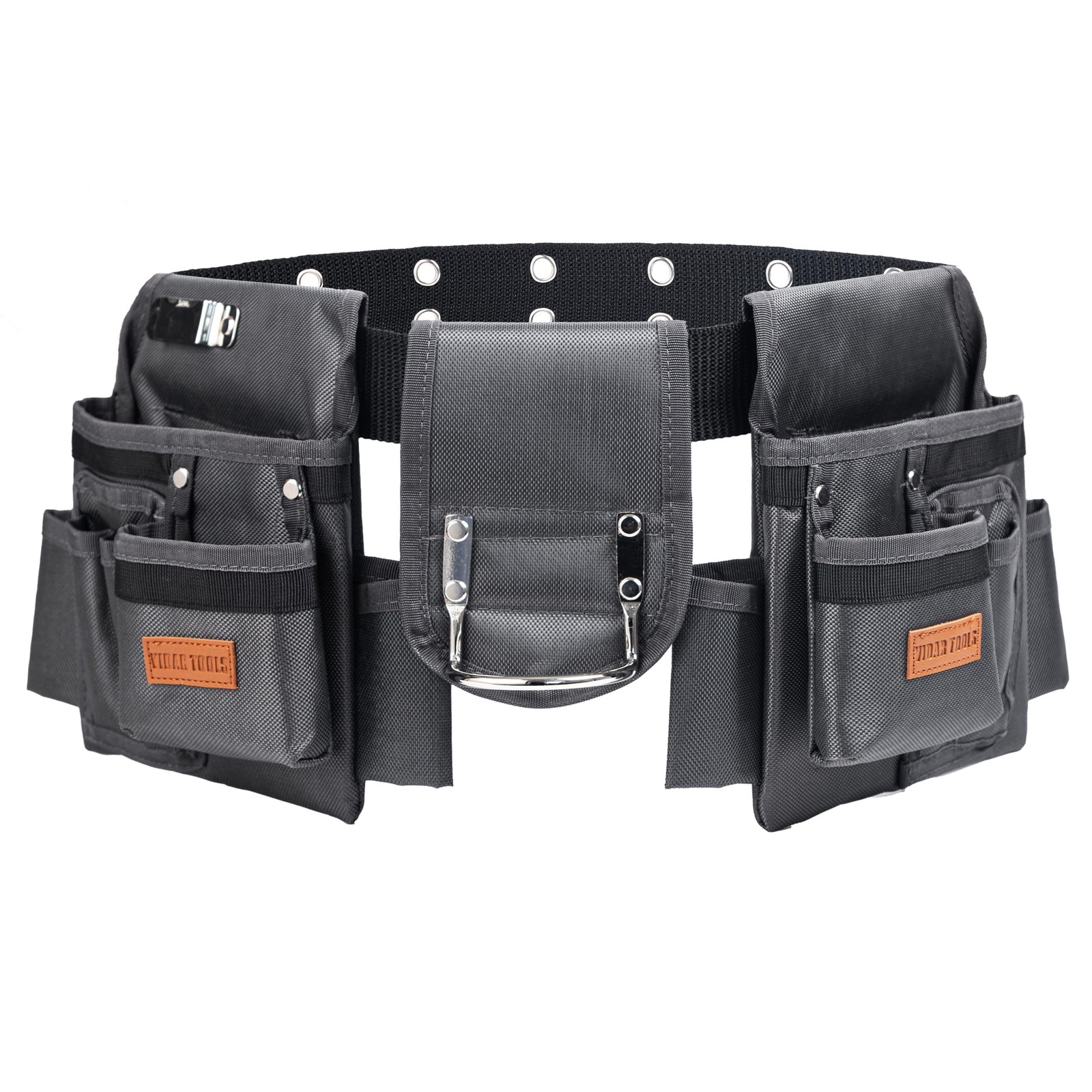 VIDAR TOOLS Tool Belt,12 Pockets Belts for Men, Heavy One Size, Grey