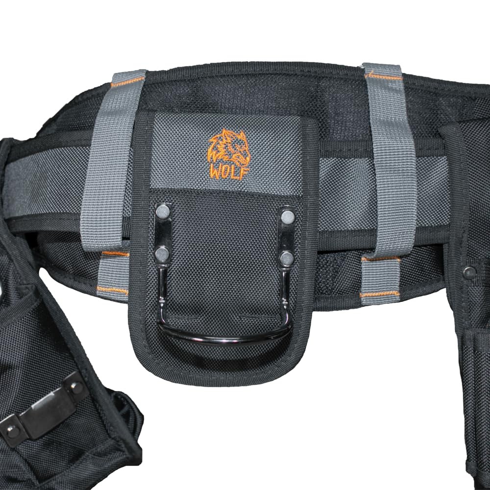WOLF WTB300 Heavy-Duty Tool Belt with Pouch for Contractors & Electricians