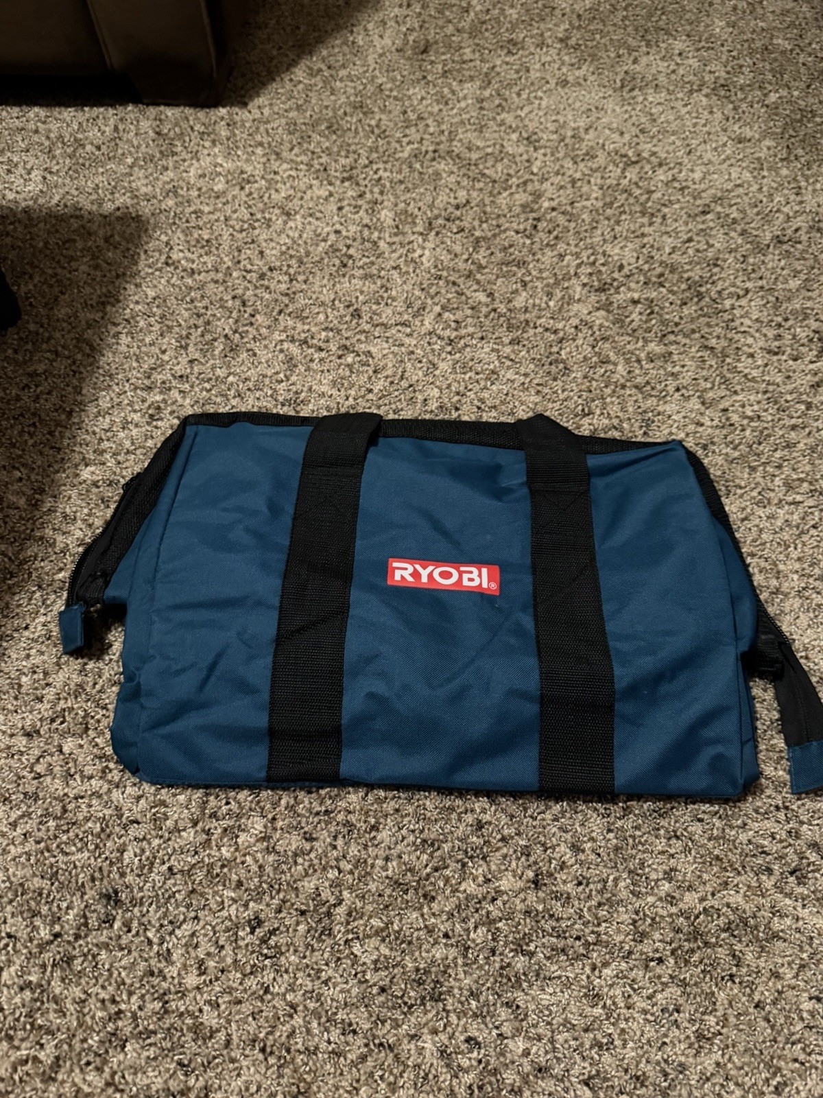 Ryobi Blue Black Zippered Tool Storage Bag Carry Case Utility Tote Organizer