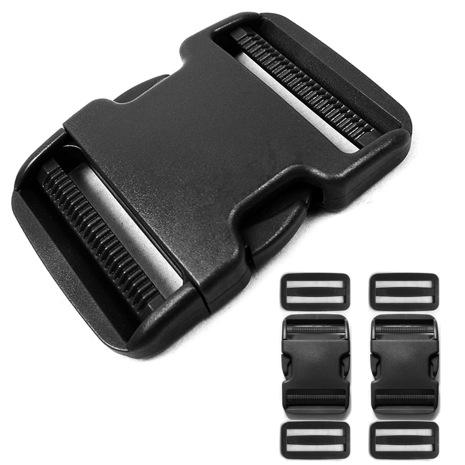 Heavy Duty 2 Inch Black Side Release Belt Buckle Replacement 2 Pack Heavy Duty