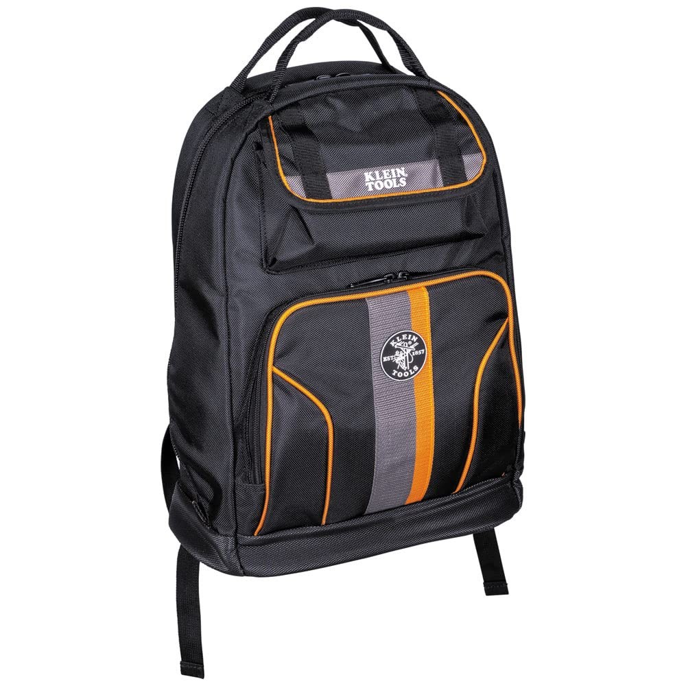 Klein Tools 55475 Tool Bag Backpack, Heavy Duty Tradesman Pro Organizer with …