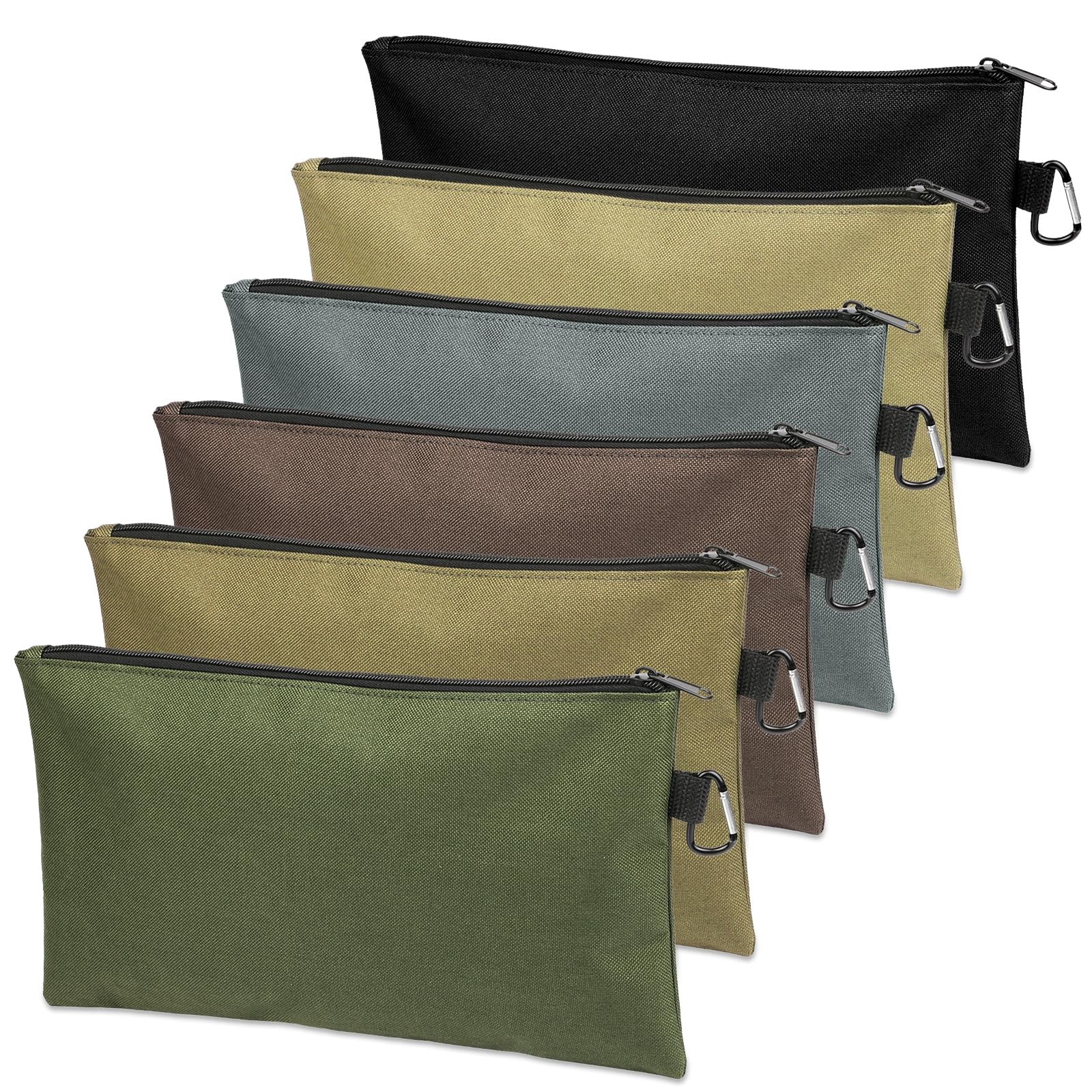 6 PCS Tool Bag Zipper Pouch Premium Multipurpose Storage Organizer Carabiner