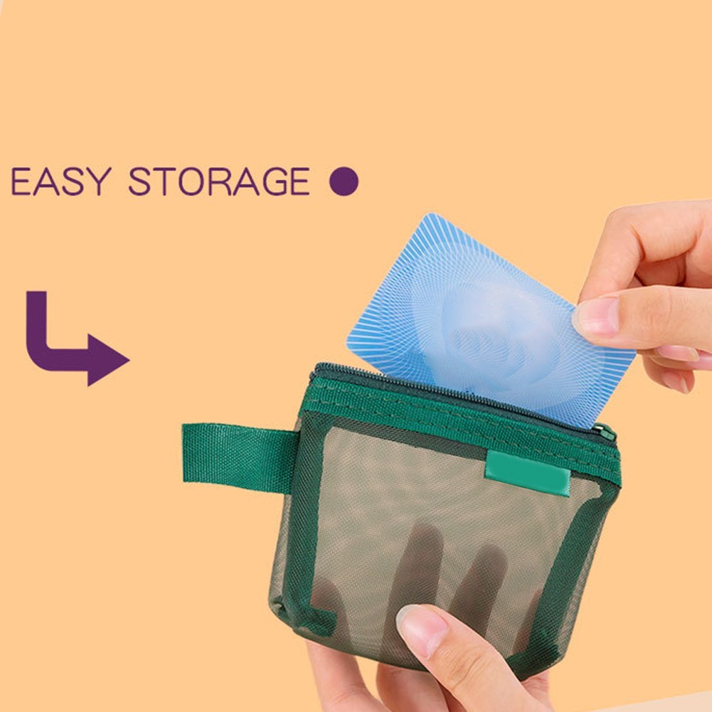 Small Zipper Mesh Nylon Bag for Earphones Makeup Storage and Daily Organization