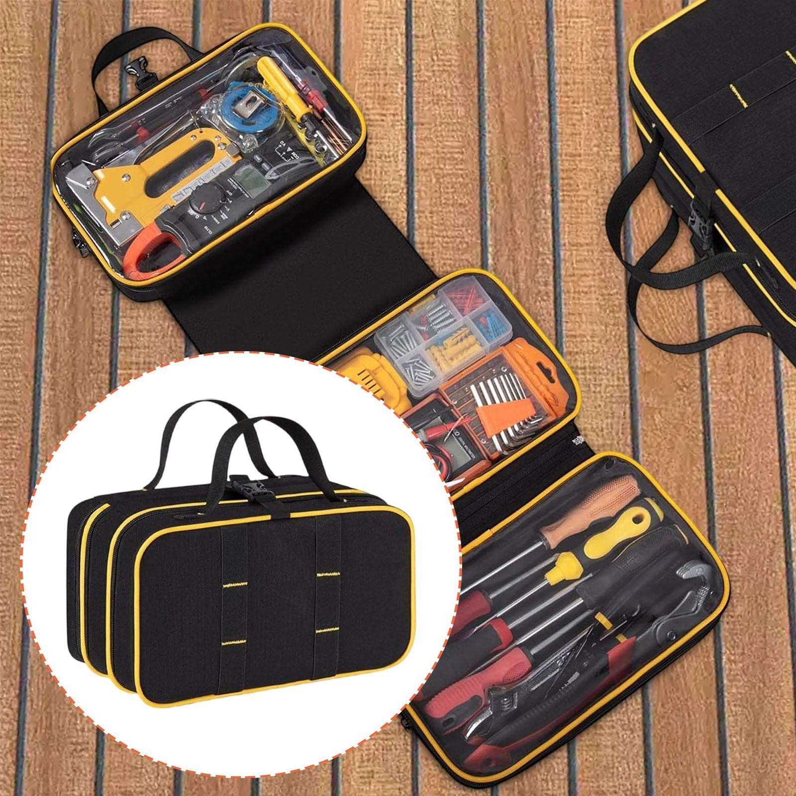 Roll up Tool Bag Waterproof Storage Bag for Carpenters Mechanic Builders