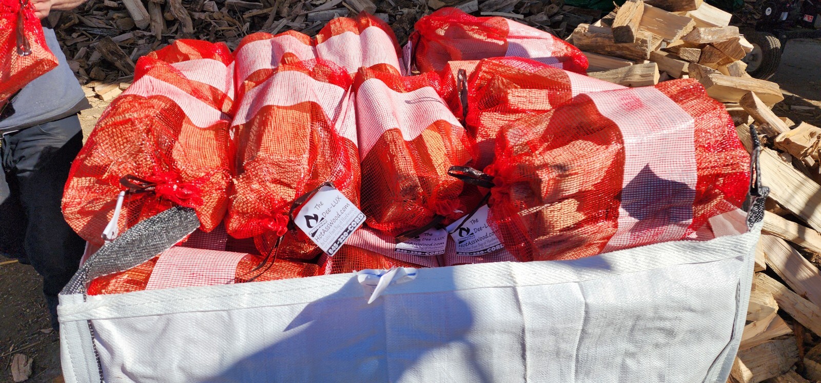 100pcs Firewood Bags MESH FIREWOOD BAGS .75 CUBIC FOOT FREE SHIPPING