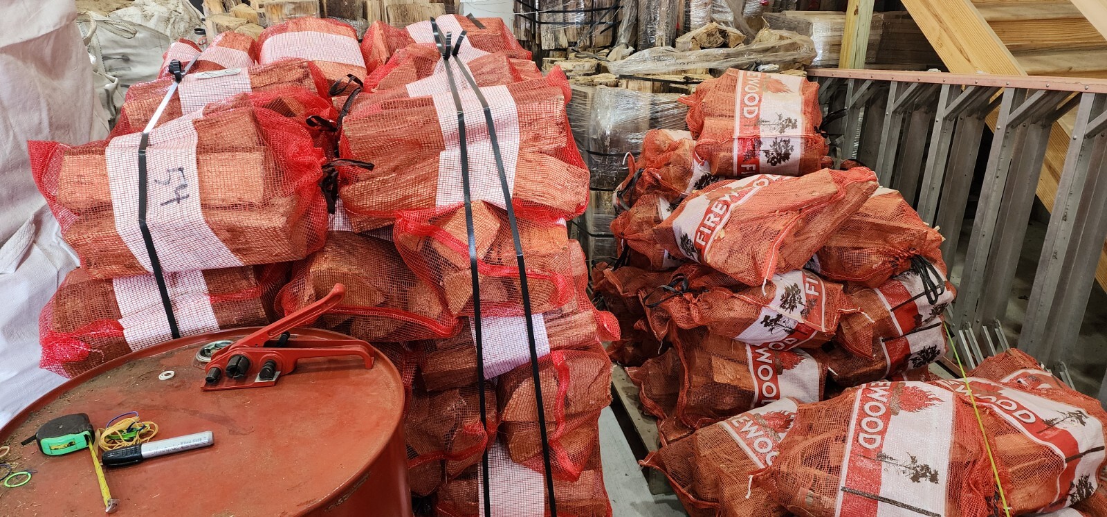 100pcs Firewood Bags MESH FIREWOOD BAGS .75 CUBIC FOOT FREE SHIPPING