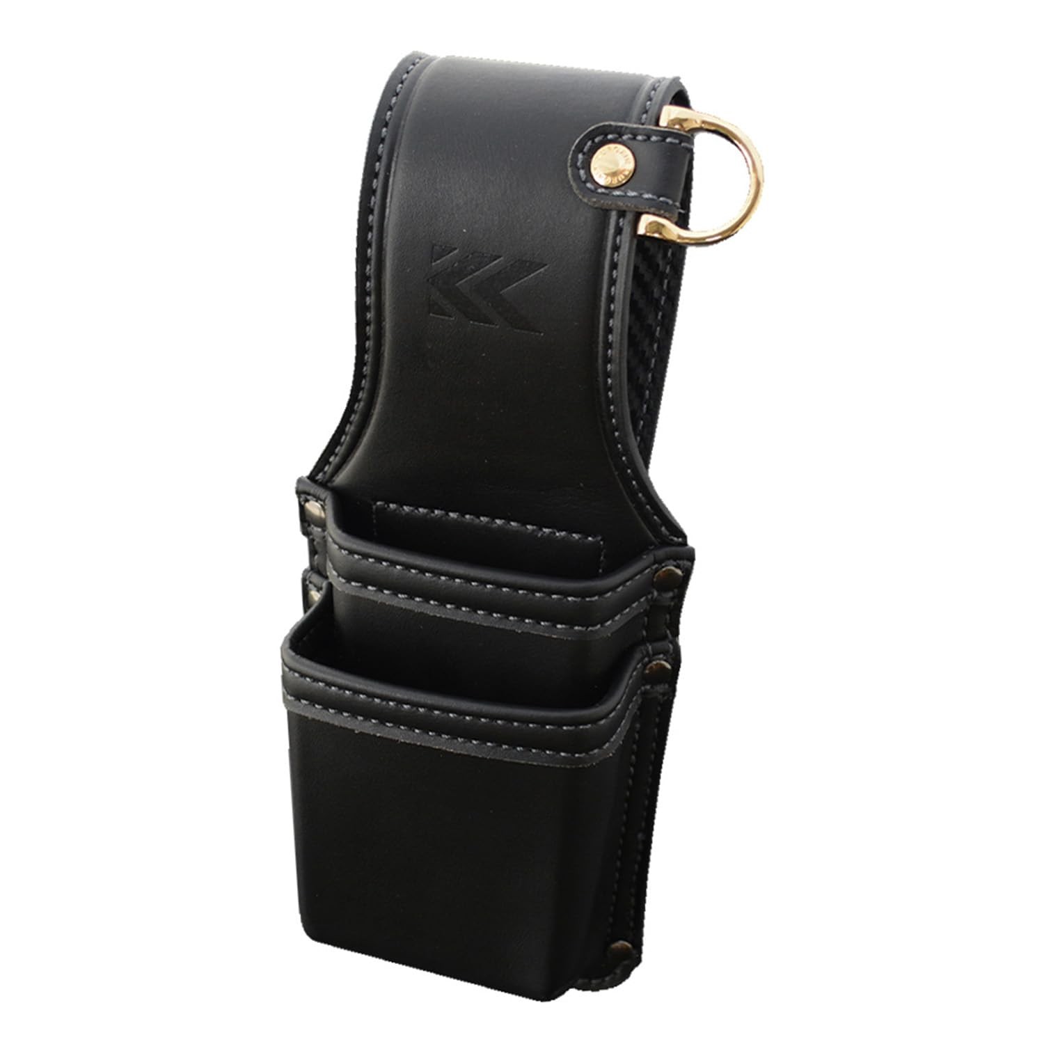Fujiya AH-12BG 2-Tier Crimping Tool Holder Black Gold Light PU Leather Series