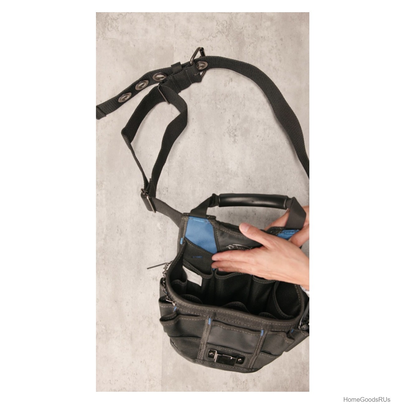 Utility Pouch 15 Pockets 600D Poly Ripstop Belt Shoulder Handle Tape Holder