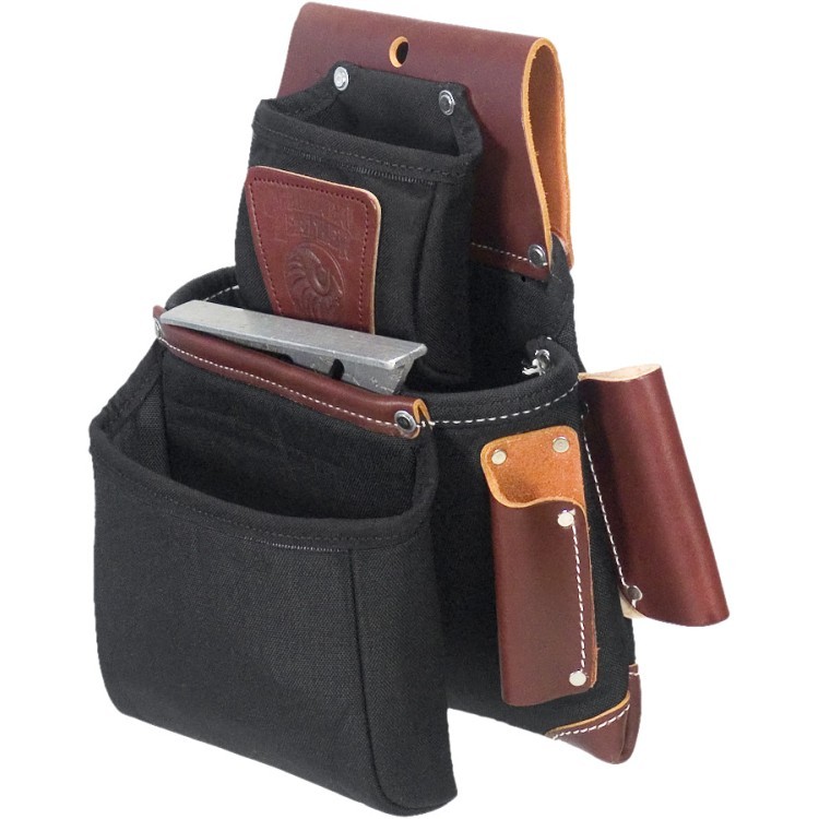 Occidental Leather Black 3 Pouch Fastener Bag Tool Belt Bag Made in the USA