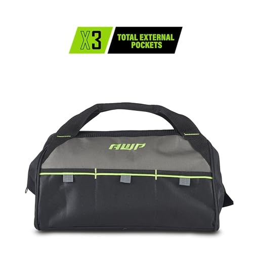 AWP Premium Tool Bag Durable Tote Water-Resistant 15 Inch, Black