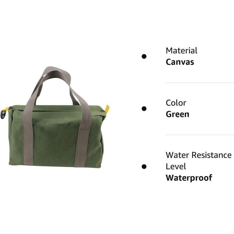 16 Inch Waterproof Tool Bag Portable Storage Toolkit Hand Heavy Case Canvas Duty