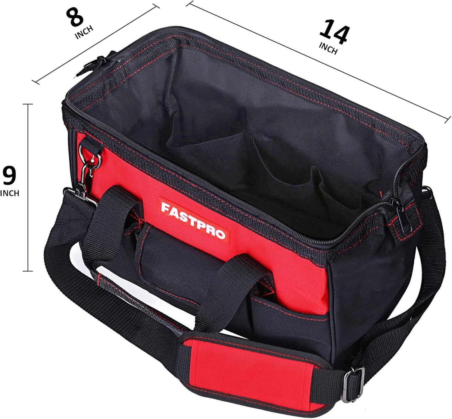 Utility Bag Zip Top Wide Open Access Robust Rubber Base Shoulder Carry