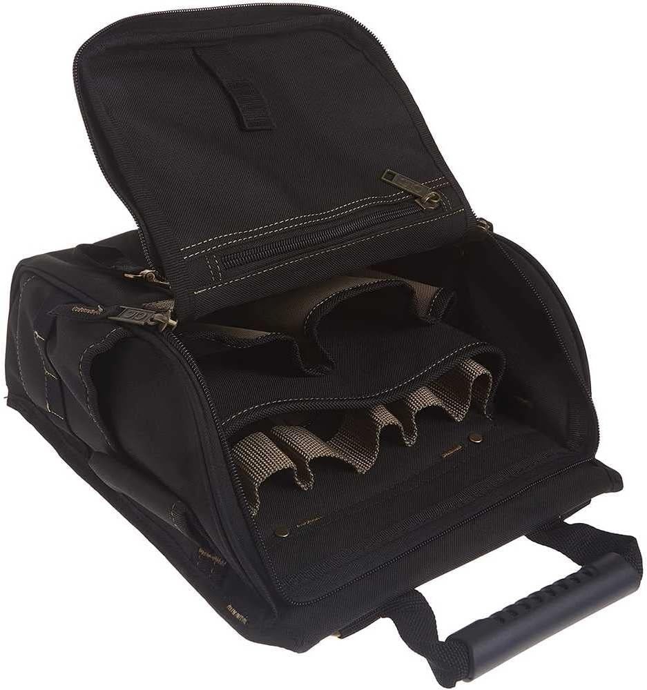 Electricians Tool Pouch with Zippered Top Flap, 21 Pocket