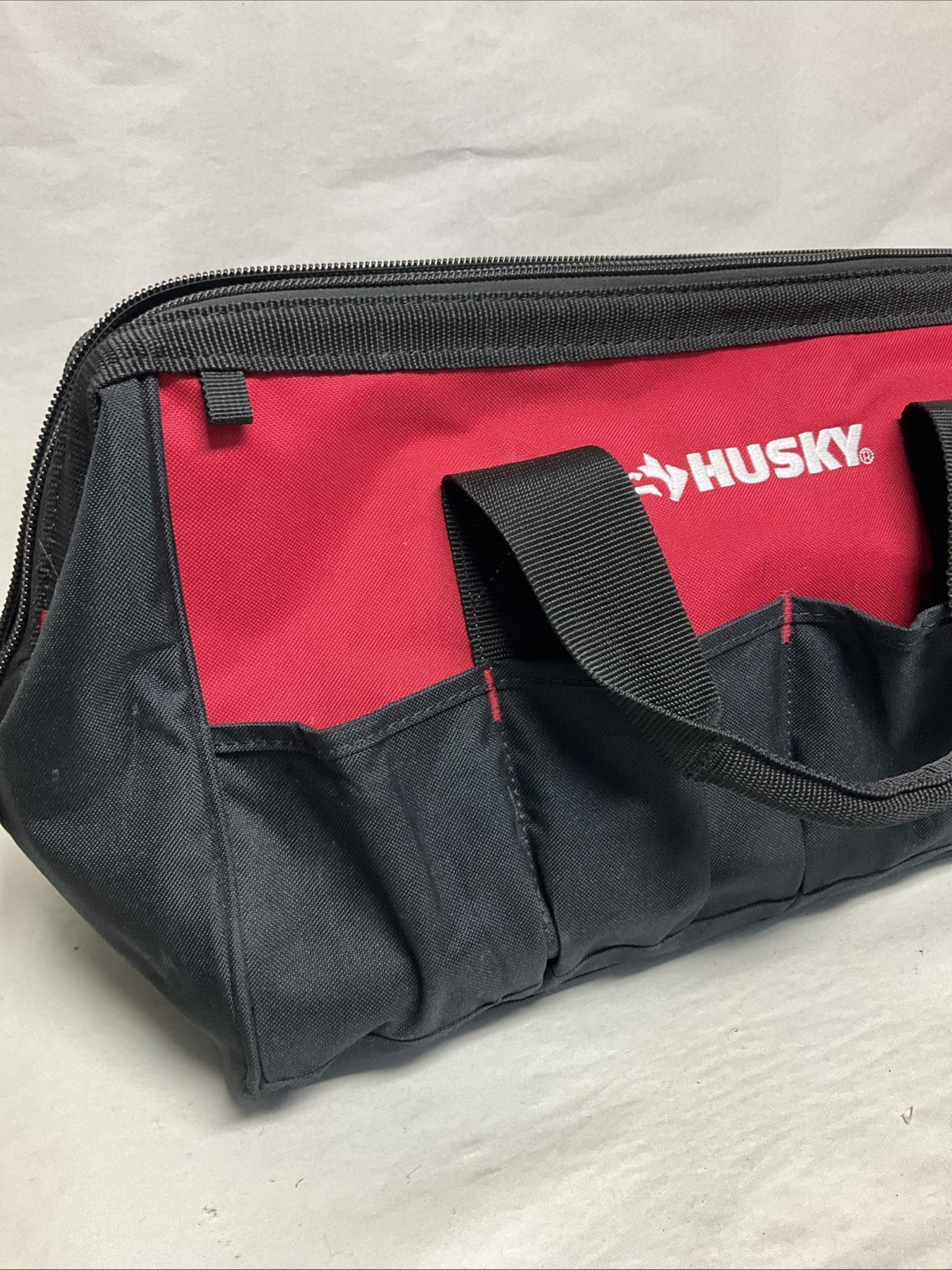 Husky Tote Tool Carry Bag 18″ Long with Zipper Closure 14 pockets-Free S&H