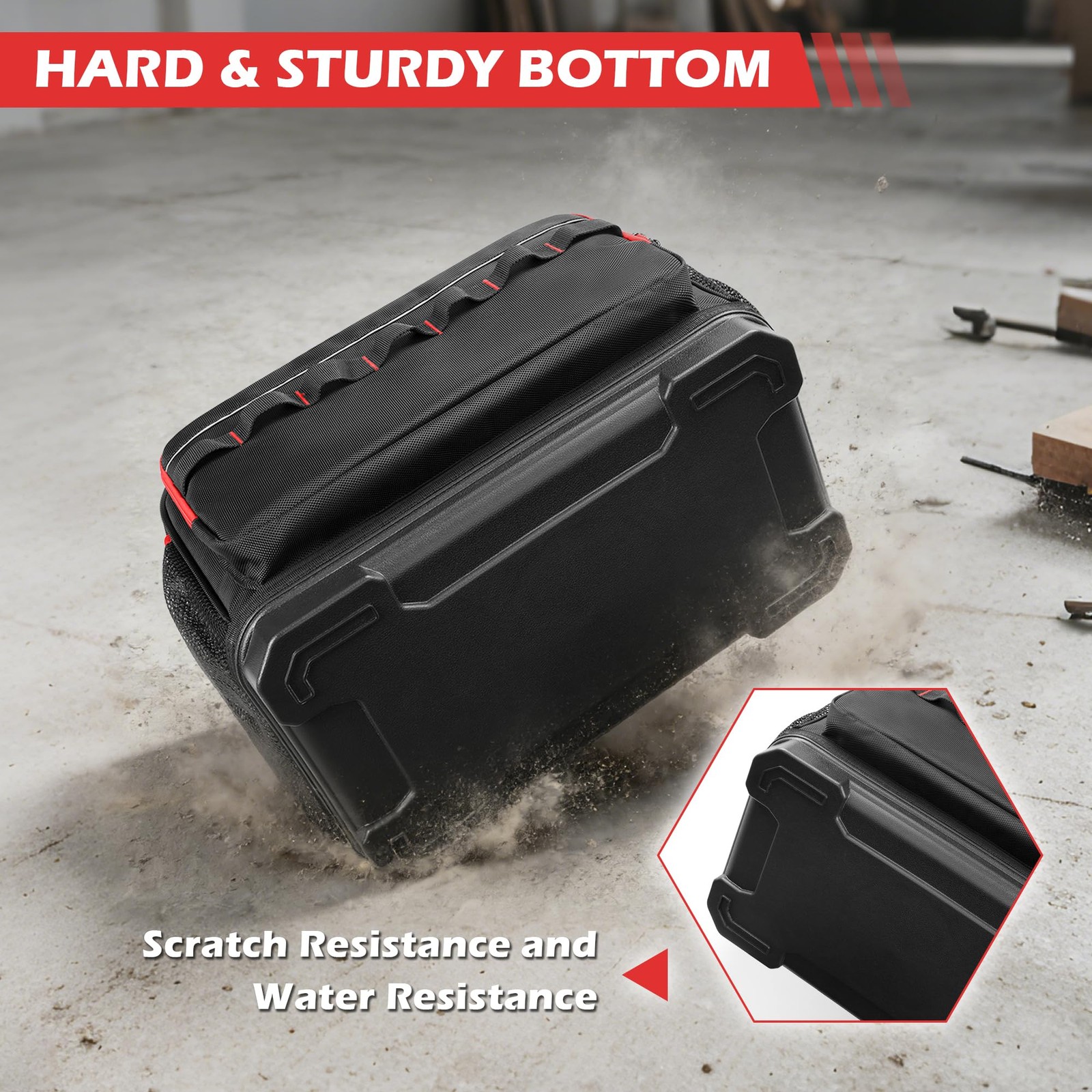 15-Inch Tool Bag, Heavy Duty Tool Tote Bag with EVA Hard Bottom and Carrying …