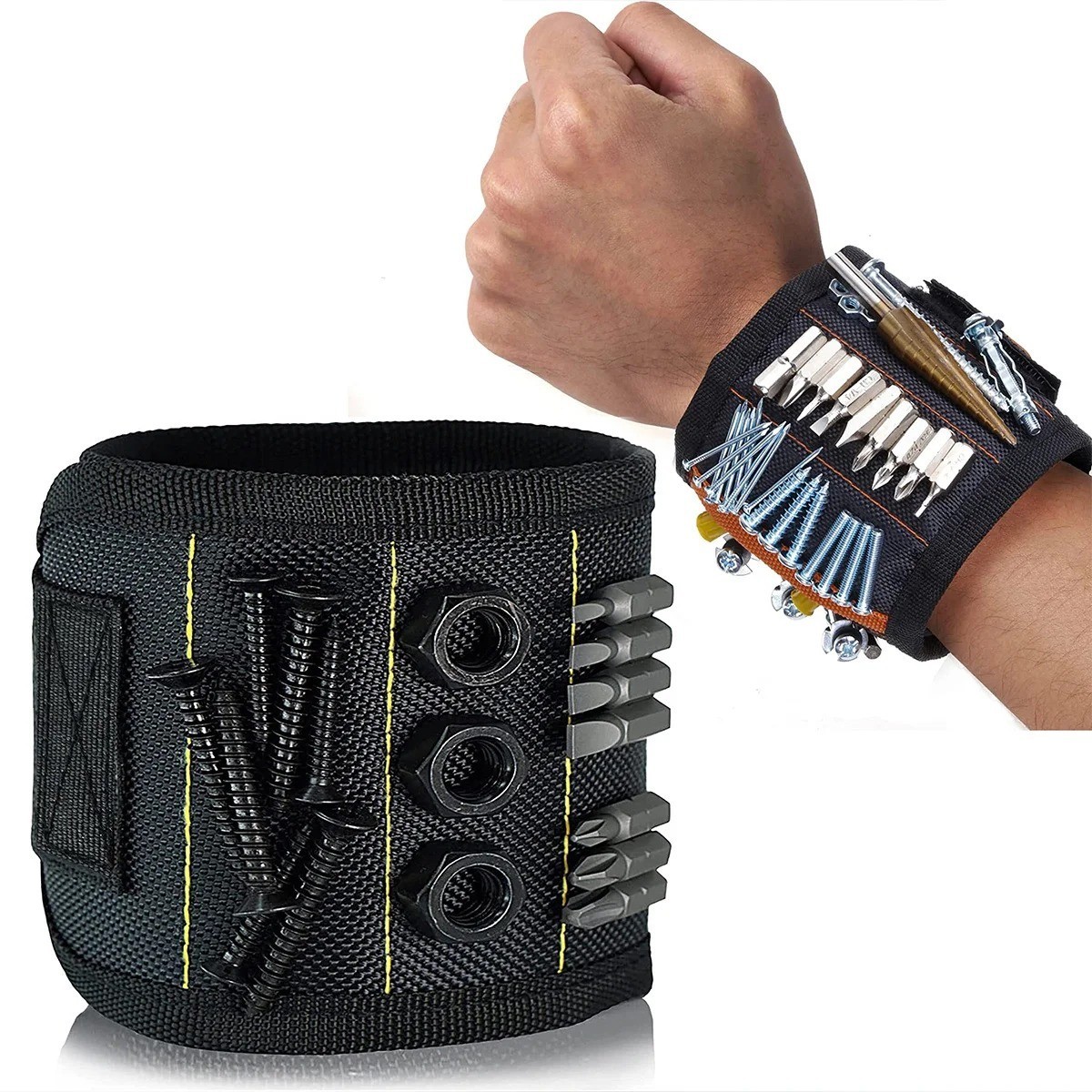 Magnetic Wristband – Strong Magnet Tool Holder for Screws, Nails & Drill Bits