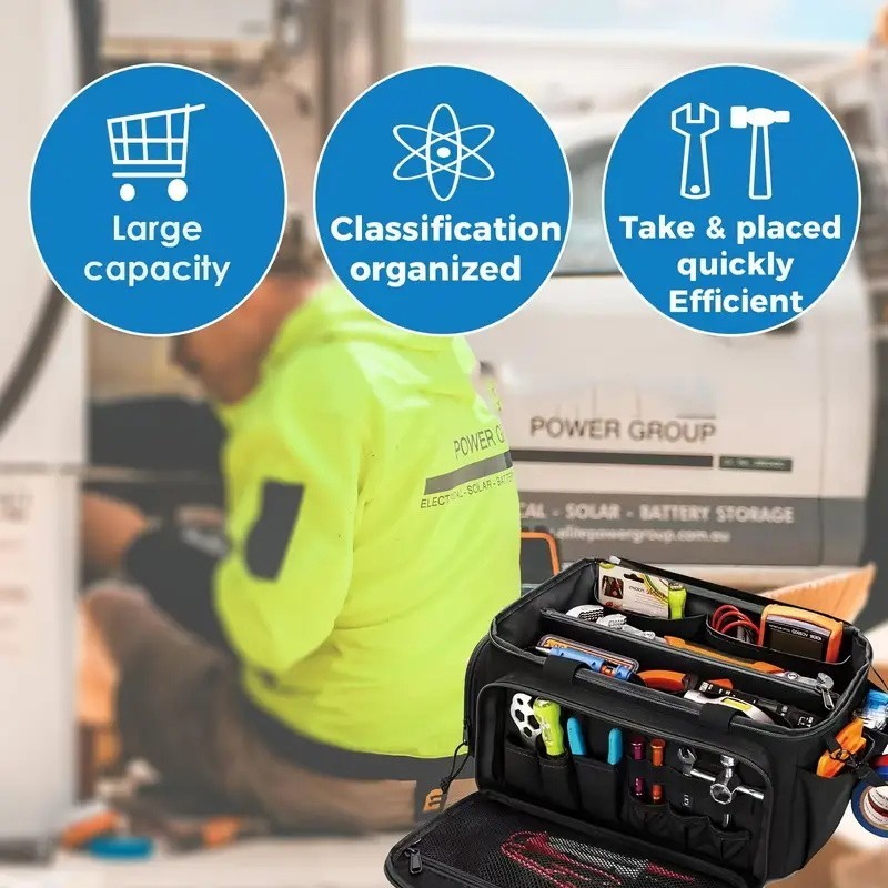 14″Durable Heavy Duty Durable Portable Tool Storage Bag Organizer Large capacity