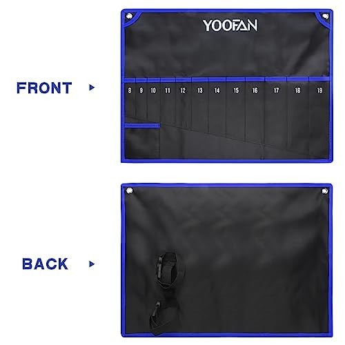 Wrench Roll Up Pouch 12 Pocket Metric 1680D Waterproof Fabric Tool Organizer