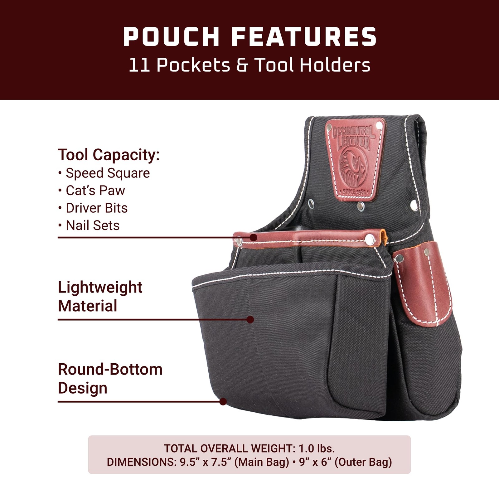 Occidental Leather 9520LH OxyFinisher Fastener Bag – Left Handed