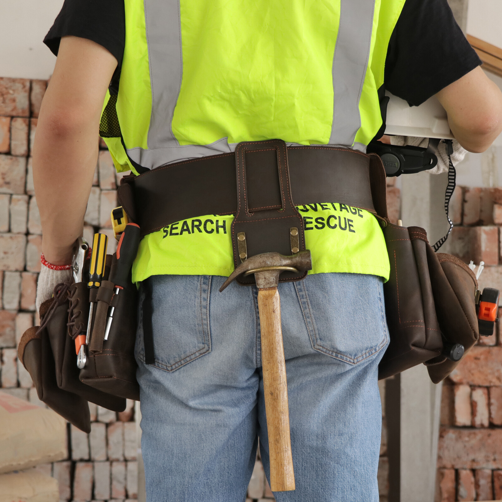 Tourbon Leather Tool Belt/Pouch/Bag/Holder Workshop Carpenter Framer Rig Pockets