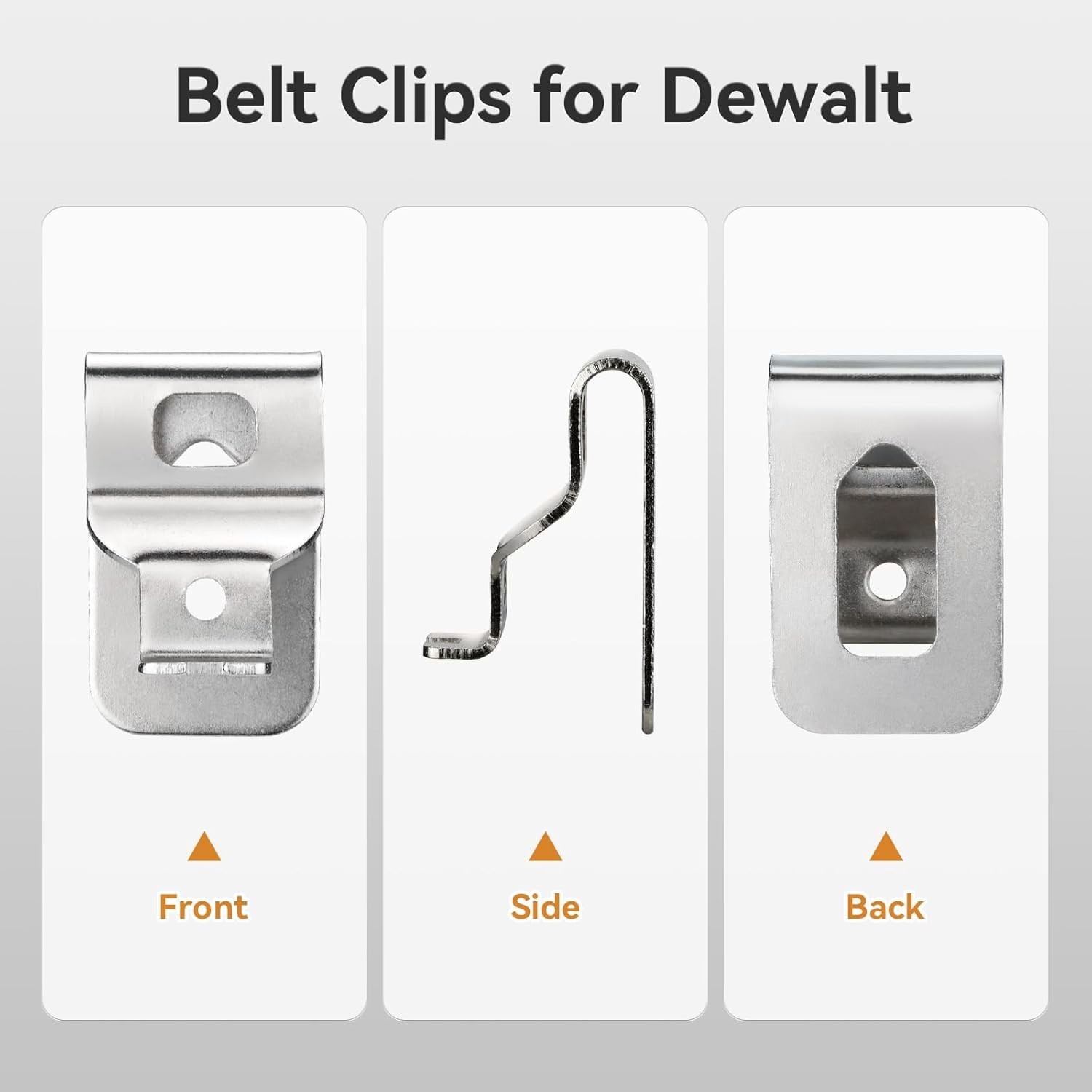 Dewalt Compatible Tool Hooks – 4pcs Stainless Steel Belt Clips with Screws