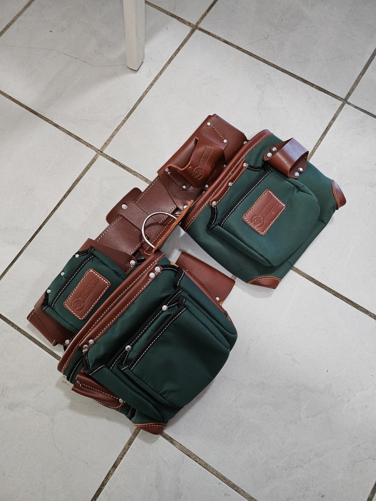 New leather and nylon construction bags